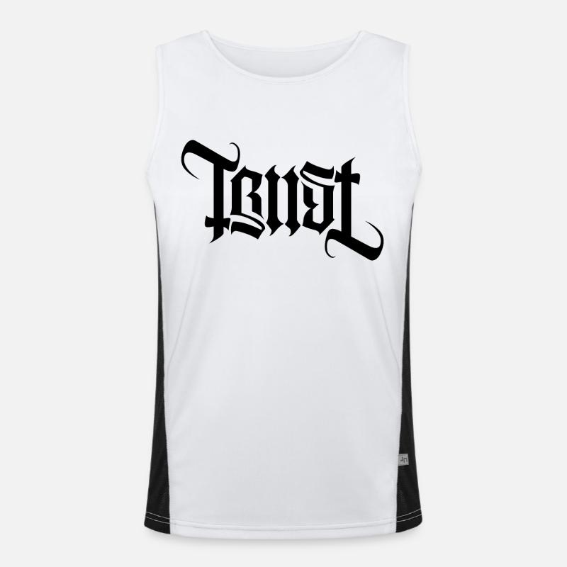 TRUST AMBIGRAM gothic Funktionelles Kontrast-Tank Top für Männer 