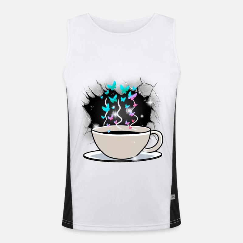 Coffee Coffee Cup Caffeine - Men's Functional Contrast Tank Top  - white/black