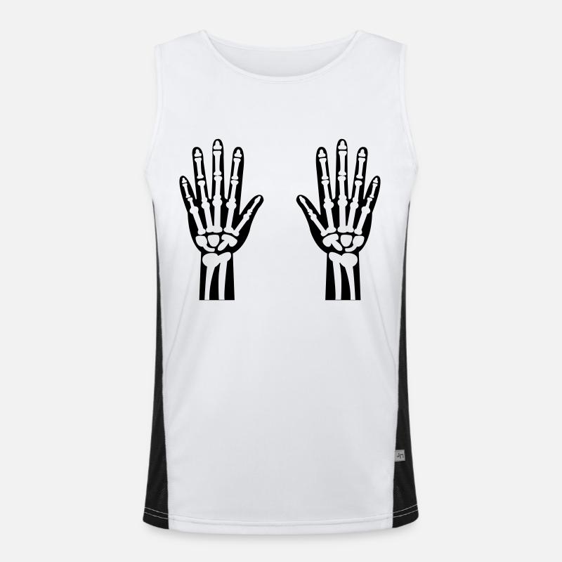 Skeleton Hands 01 - Men's Functional Contrast Tank Top  - white/black