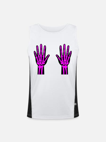 Skeleton Hands 02 - Men's Functional Contrast Tank Top - white/black