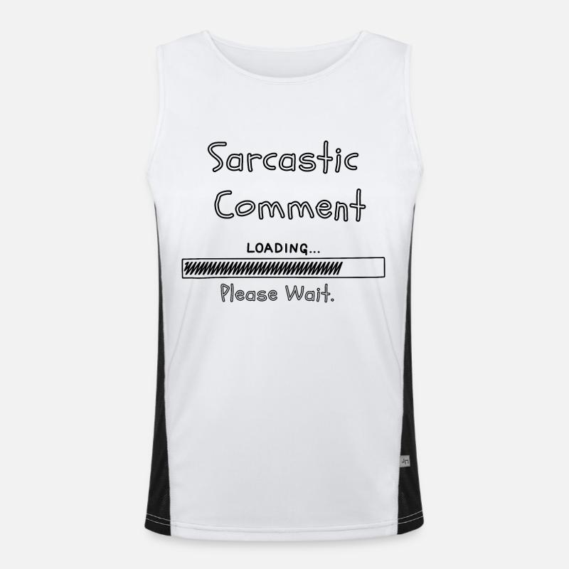Sarcastic comment loading please wait - Men's Functional Contrast Tank Top  - white/black