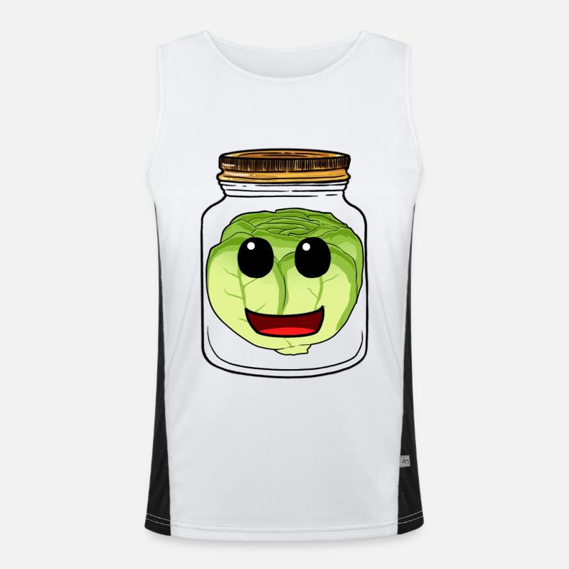 Kohl Kohlkopf Einweckglas Koch Köche Küche Funktionelles Kontrast-Tank Top für Männer 