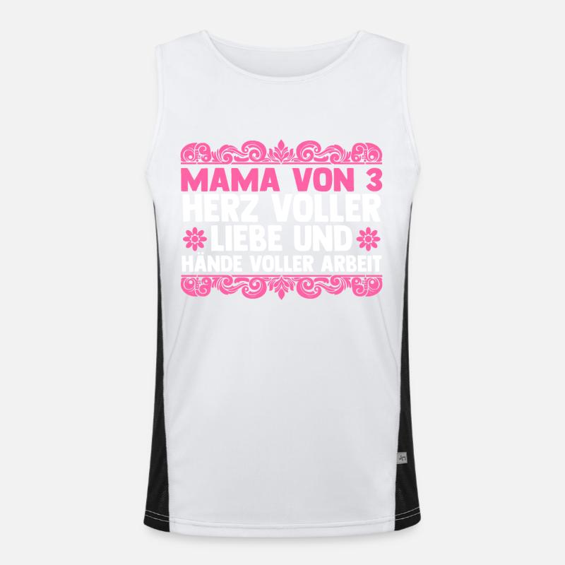 Mama Von 3 Kindern Funktionelles Kontrast-Tank Top für Männer 