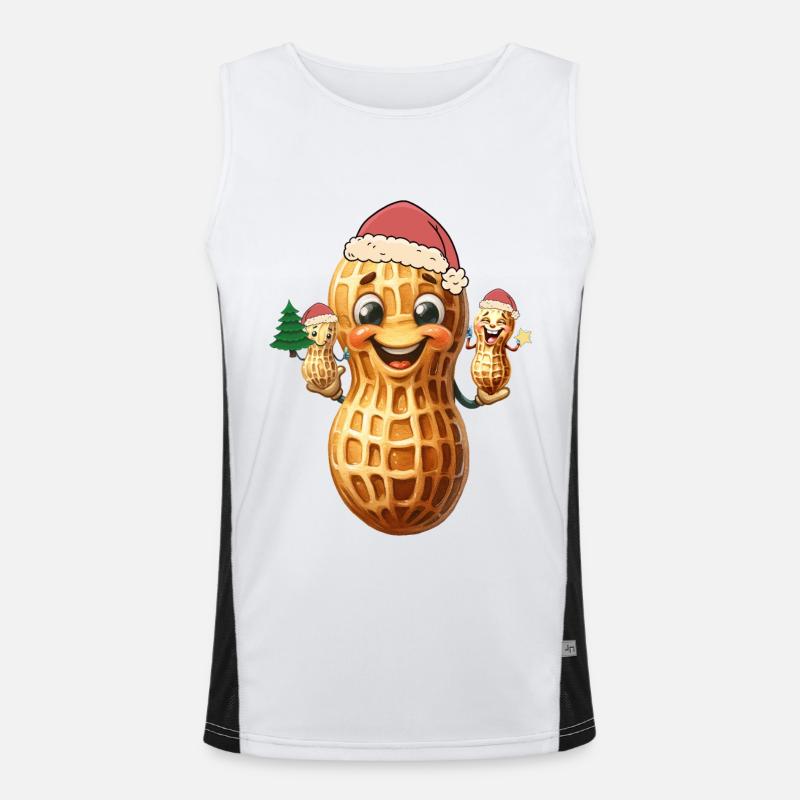 Weihnachtsgeschenk Nikolaus Weihnachtsmann Erdnuss Funktionelles Kontrast-Tank Top für Männer 