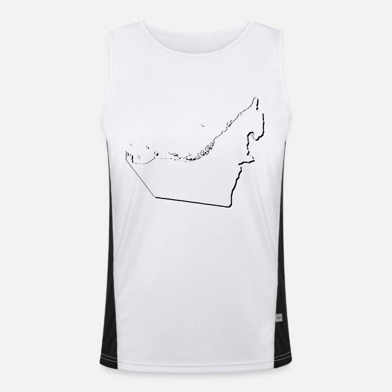 (UAE) Emirates map as outline Men's Functional Contrast Tank Top 