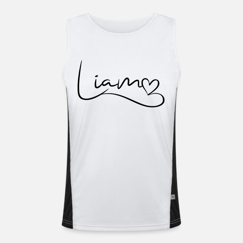 Liam Name First Name Heart Decor Men's Functional Contrast Tank Top 