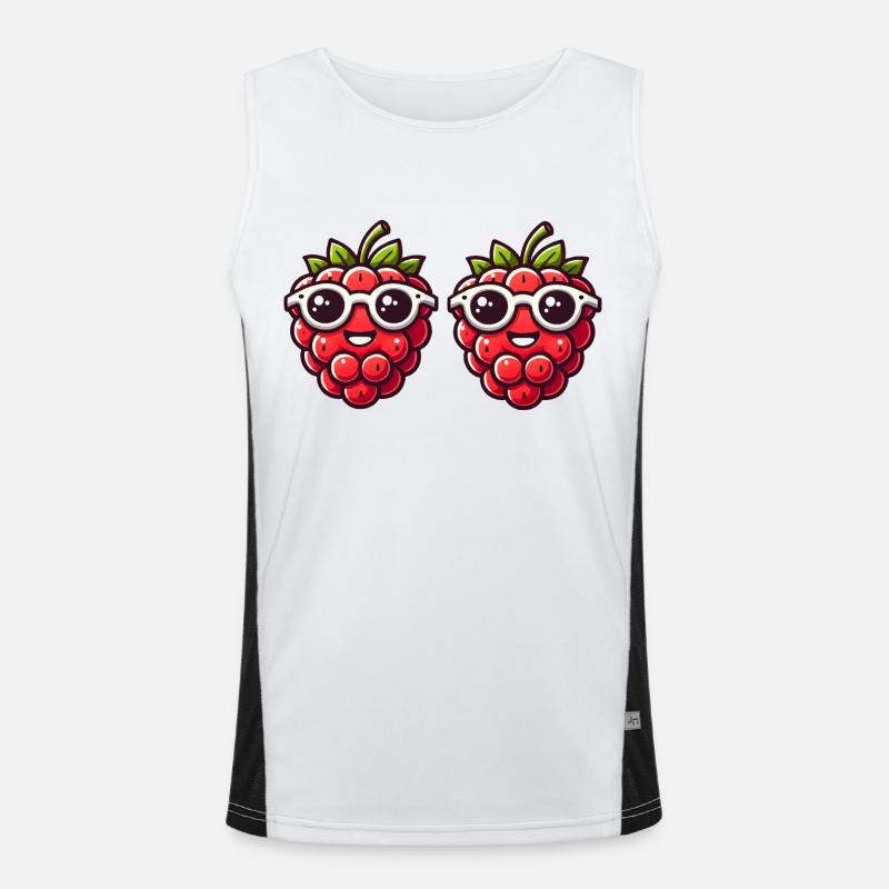 Raspberry Comic - Men's Functional Contrast Tank Top  - white/black