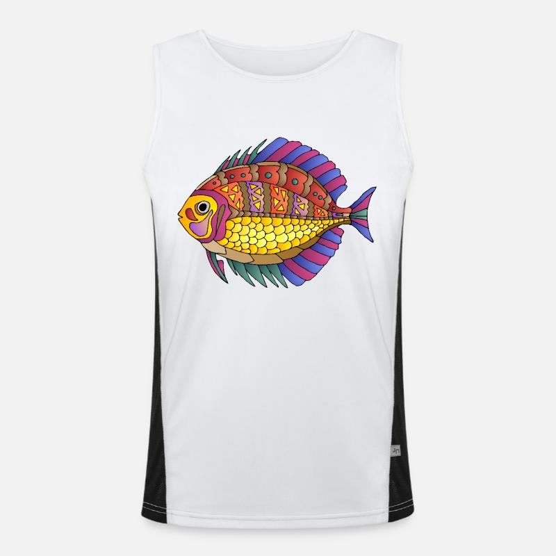 Fisch Funktionelles Kontrast-Tank Top für Männer 