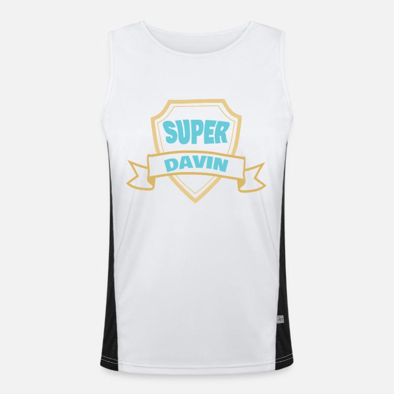 Gift for Davin - Men's Functional Contrast Tank Top - white/black