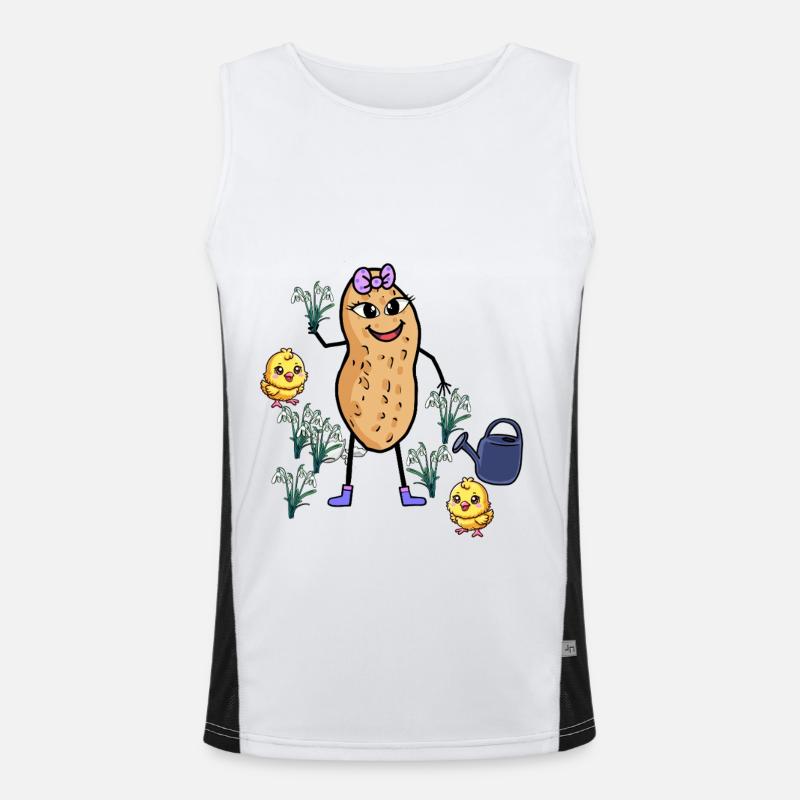 Peanut Spring Easter Chick Snowdrop - Men's Functional Contrast Tank Top  - white/black