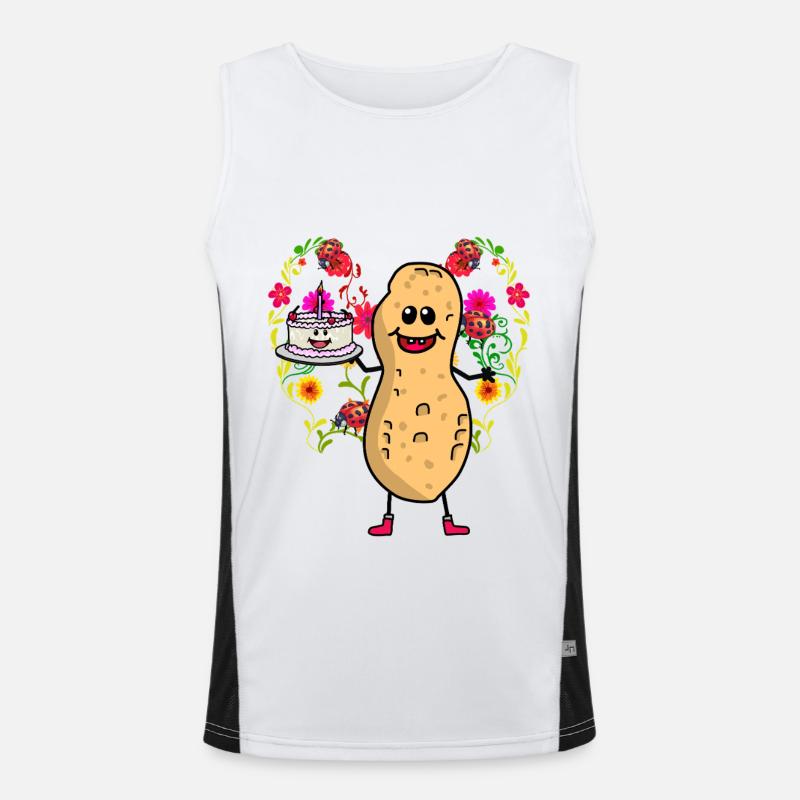 Erdnuss Erdnüsse Geburtstag Funktionelles Kontrast-Tank Top für Männer 