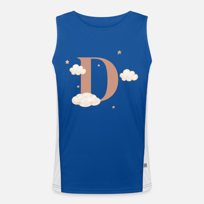 Buchstabe d bewölkt Sterne Funktionelles Kontrast-Tank Top für Männer 