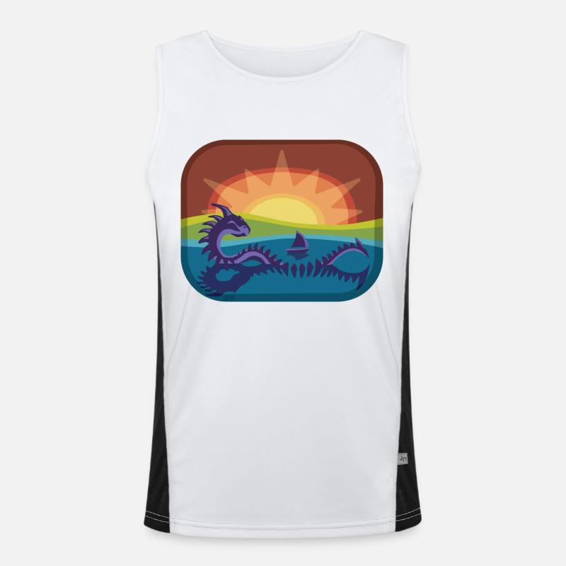 Loch Monster in Rainbow Landscape Men's Functional Contrast Tank Top 