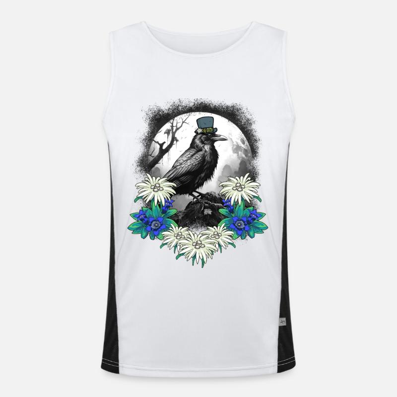 Tyrolean Crow Crows Ravens Raven Bird Tyrol Men's Functional Contrast Tank Top 