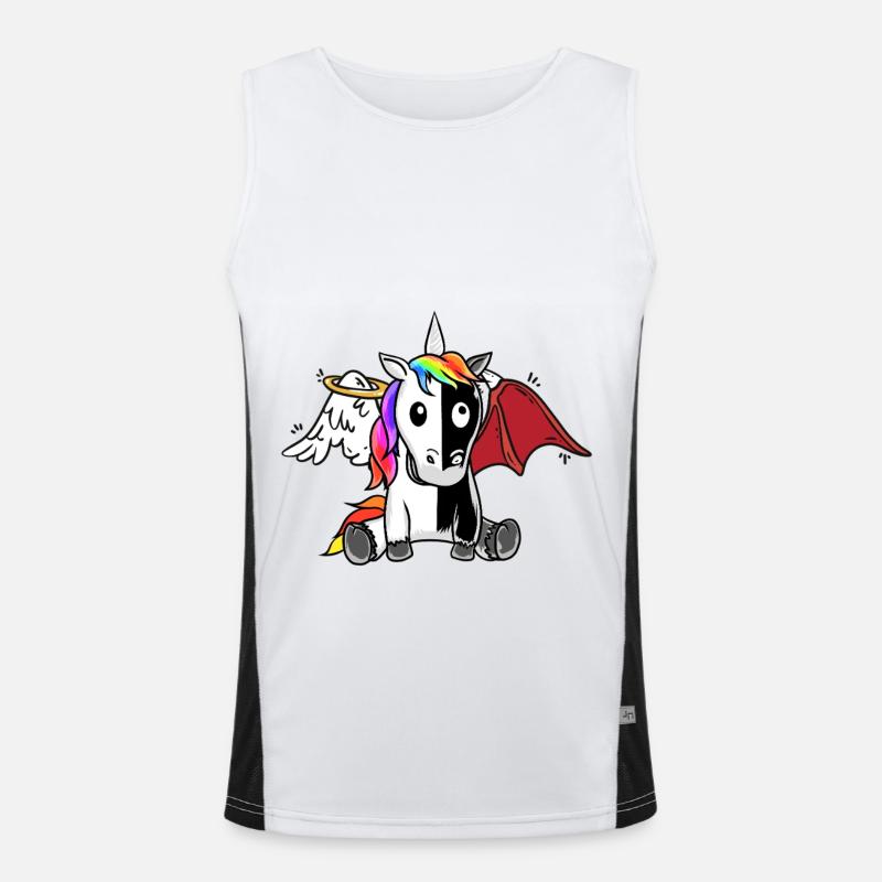 Unicorn, Unicorns, Devils, Angels, Mythical Creatures Men's Functional Contrast Tank Top 