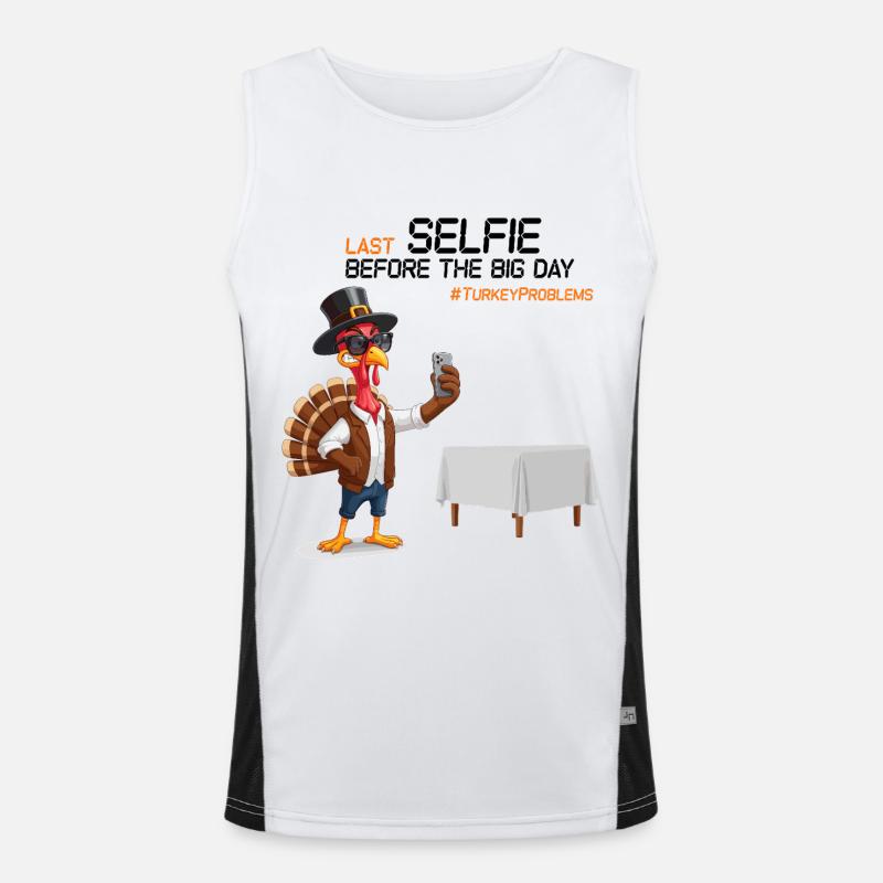 Turkey Problems - Men's Functional Contrast Tank Top  - white/black