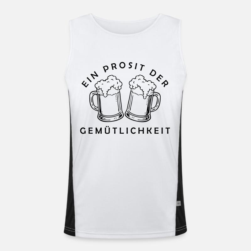 Bier - Ein Prosit der Gemütlichkeit - Men's Functional Contrast Tank Top - white/black