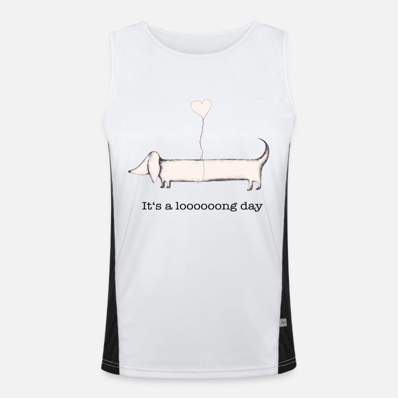 Dackel: it‘s a long day Funktionelles Kontrast-Tank Top für Männer 