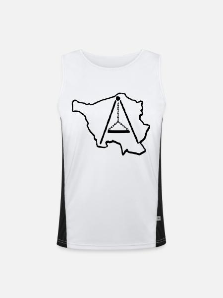 Saarland-Schwenker - Funktionelles Kontrast-Tank Top für Männer - Weiß/Schwarz