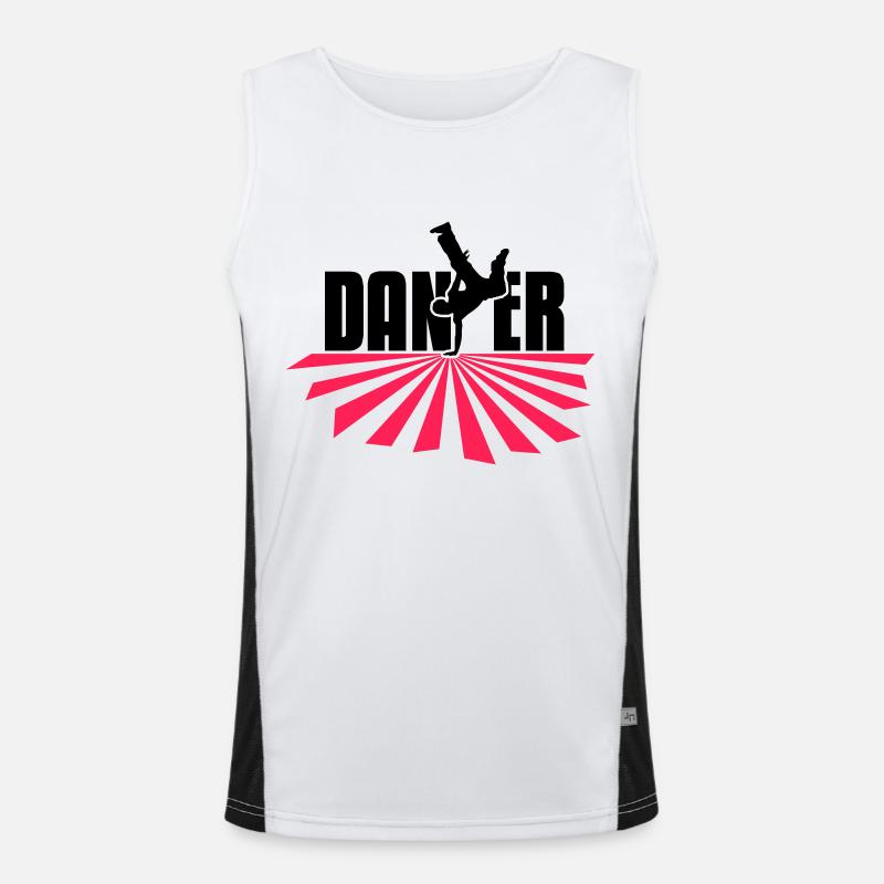 dancer - Men's Functional Contrast Tank Top  - white/black