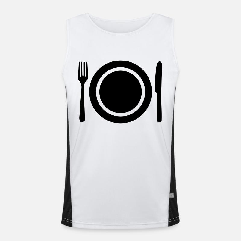 Teller und Besteck Funktionelles Kontrast-Tank Top für Männer 