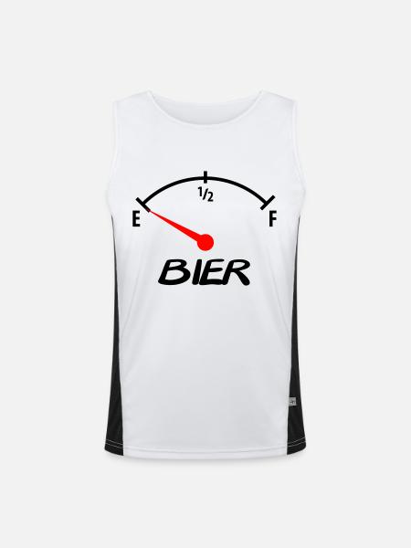 bier - Funktionelles Kontrast-Tank Top für Männer  - Weiß/Schwarz