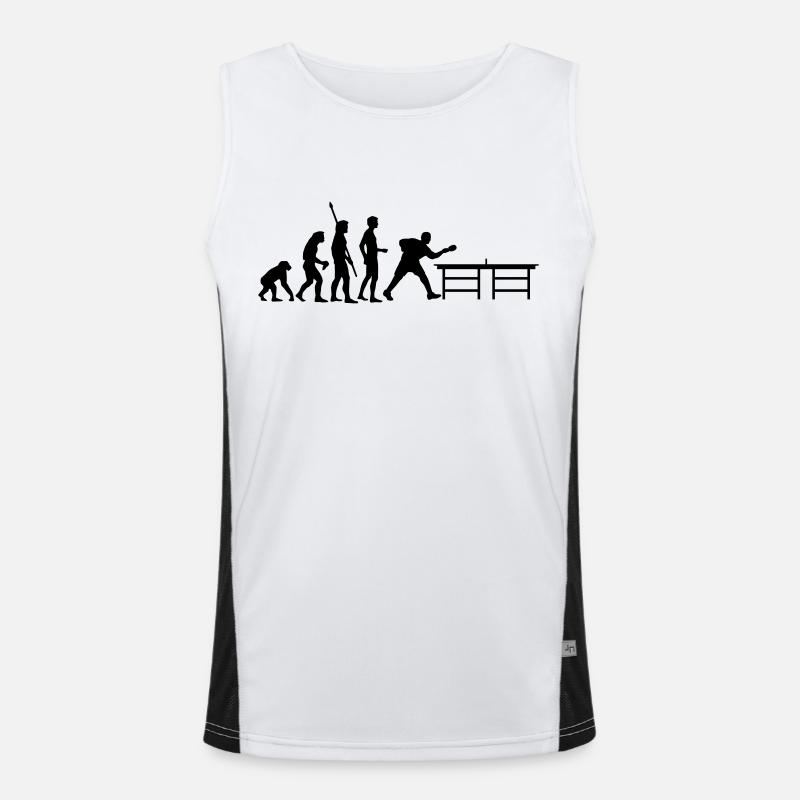 evolution_table_tennis_a - Men's Functional Contrast Tank Top  - white/black