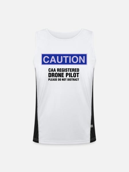 Drone Pilot - Men's Functional Contrast Tank Top - white/black