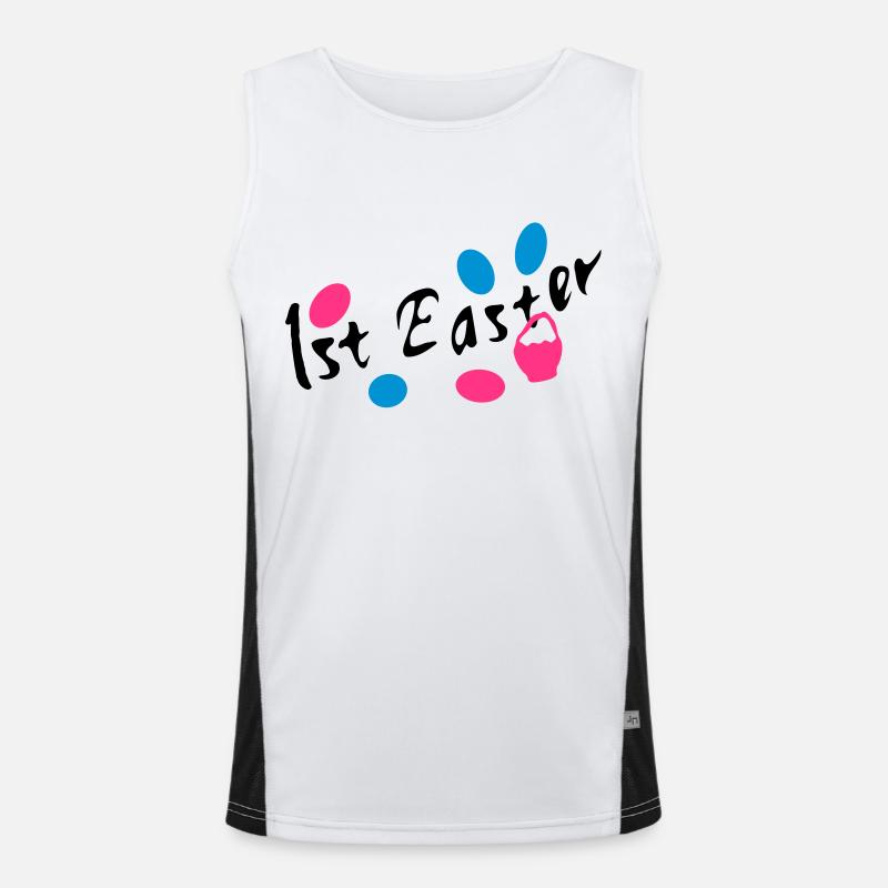 1st Easter txt easter eggs Men's Functional Contrast Tank Top 