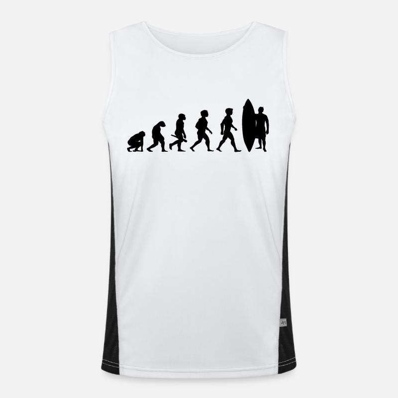 Evolution Surfing Surfer Surfboard Wellenreiten Funktionelles Kontrast-Tank Top für Männer 