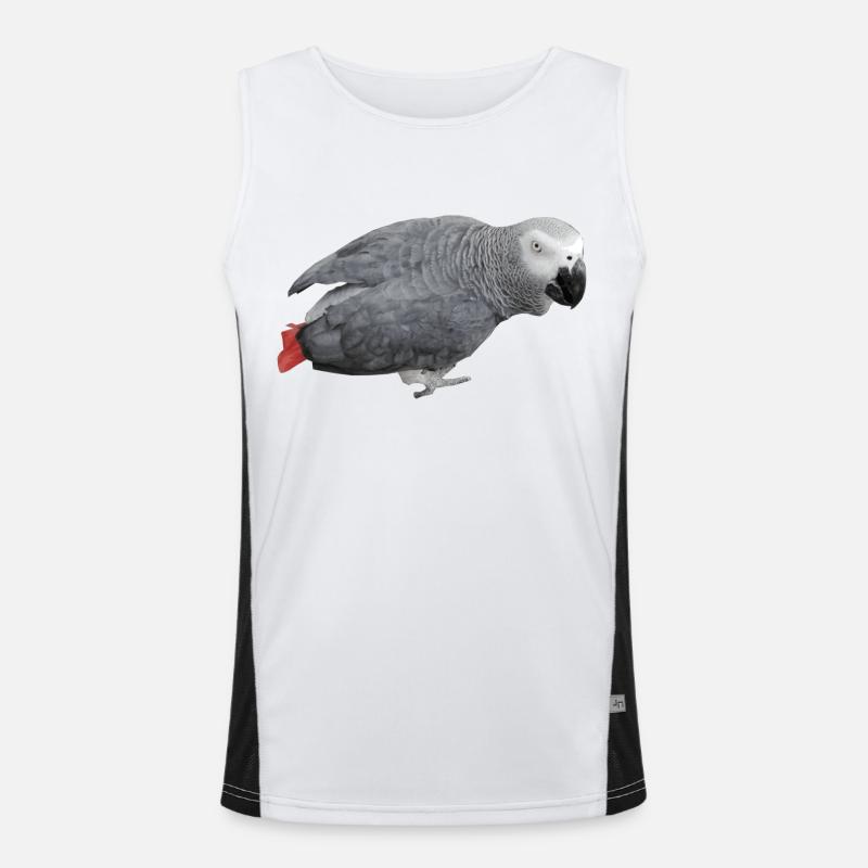 grauer Vogel Funktionelles Kontrast-Tank Top für Männer 