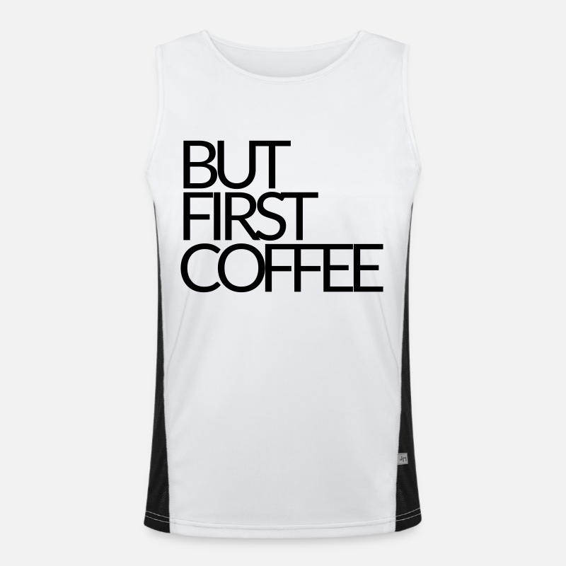 coffee kaffee tshirt Funktionelles Kontrast-Tank Top für Männer 