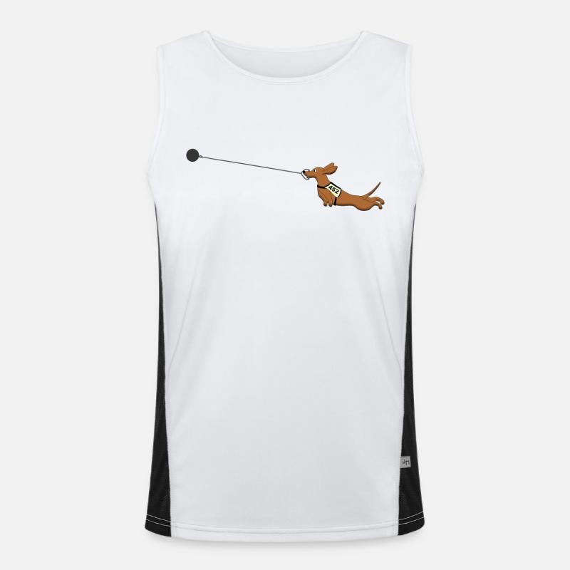 Hammer throw - Men's Functional Contrast Tank Top  - white/black