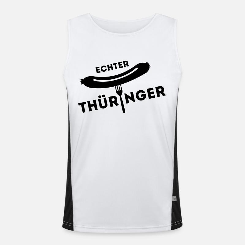 Real Thuringia - sausage fork - Men's Functional Contrast Tank Top  - white/black
