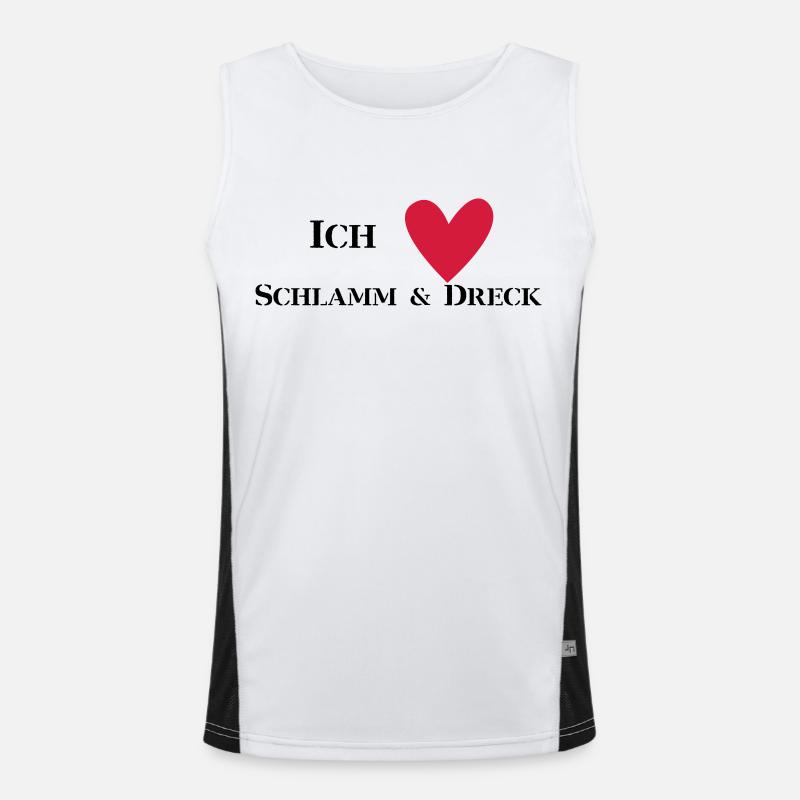 Ich liebe Schlamm & Dreck Funktionelles Kontrast-Tank Top für Männer 
