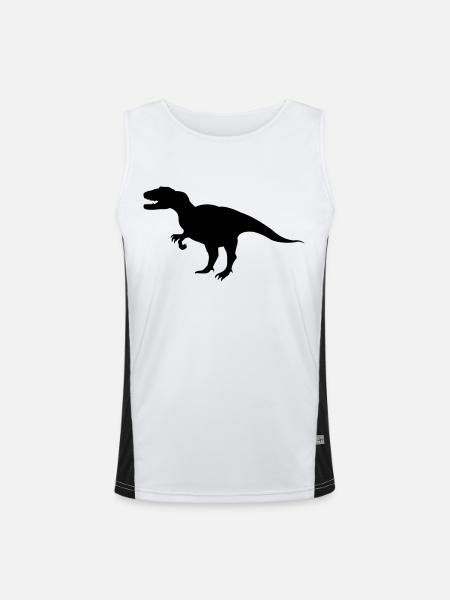 dinosaurier - Débardeur respirant contrasté Homme  - blanc/noir