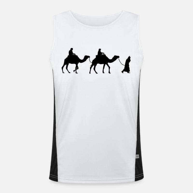 Camel - Dromedar - Kamel - Karawane Funktionelles Kontrast-Tank Top für Männer 