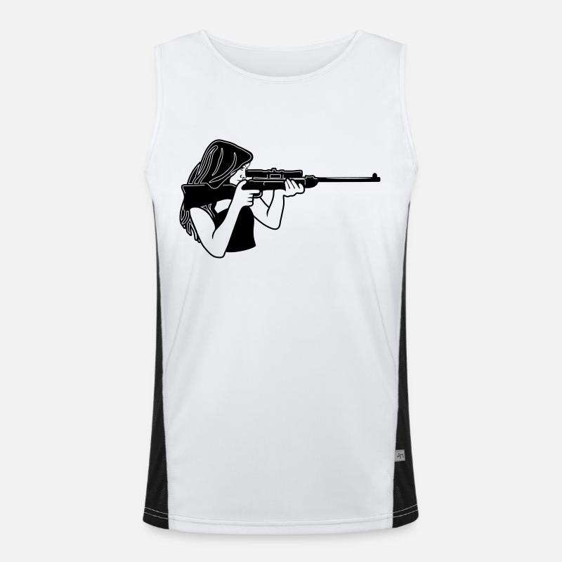 schütze schützin gewehr Funktionelles Kontrast-Tank Top für Männer 