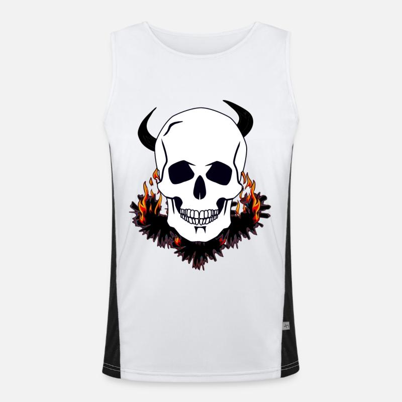 Devil Skull Purgatory Hell Satan diabolical death Men's Functional Contrast Tank Top 