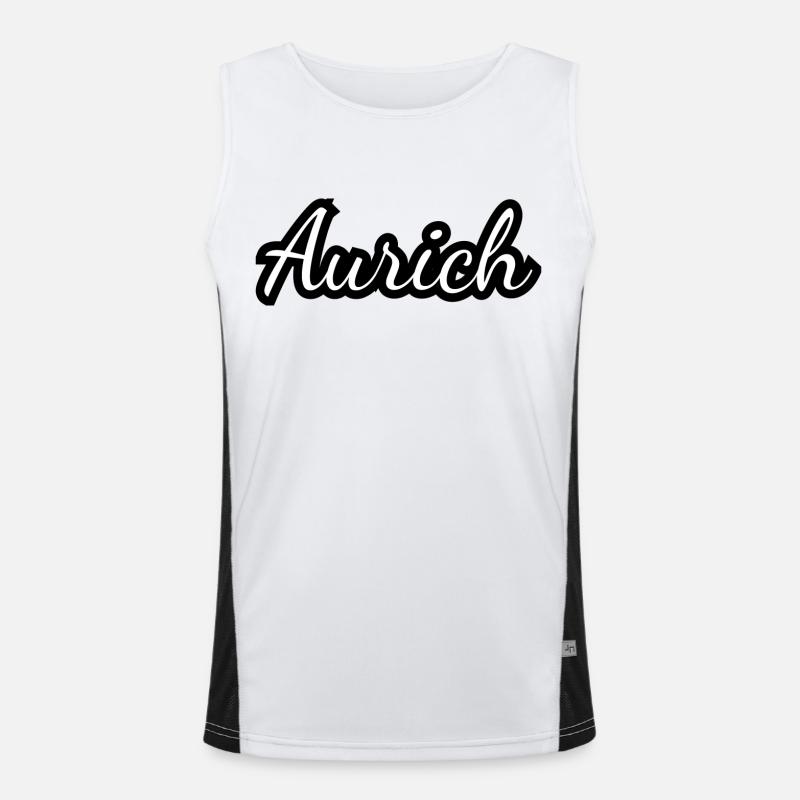 Aurich - Textdesign mit Stadtnamen Funktionelles Kontrast-Tank Top für Männer 