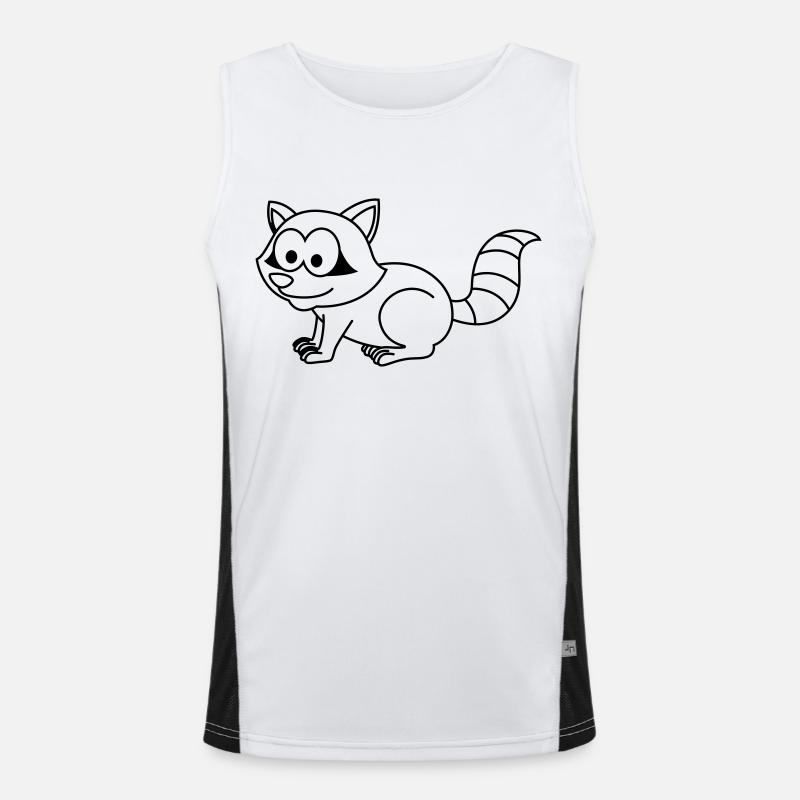 Waschbär Comic Tier Funktionelles Kontrast-Tank Top für Männer 