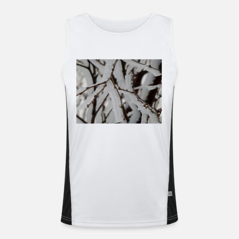 Ice on branches Men's Functional Contrast Tank Top 