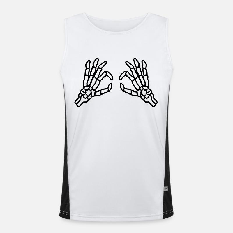 Look through skeleton hole eyes - Men's Functional Contrast Tank Top  - white/black