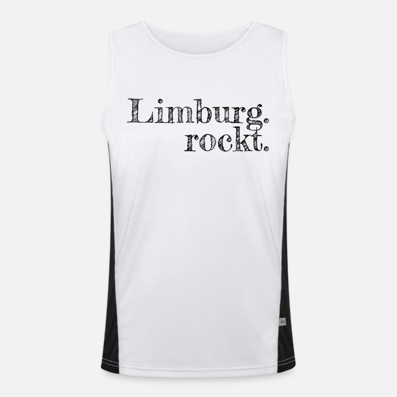 Lörrach rockt - Textdesign mit Stadtnamen Funktionelles Kontrast-Tank Top für Männer 