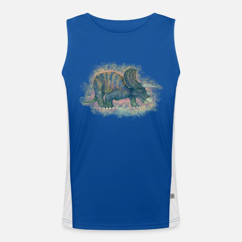 Horned dinosaurs Men's Functional Contrast Tank Top 