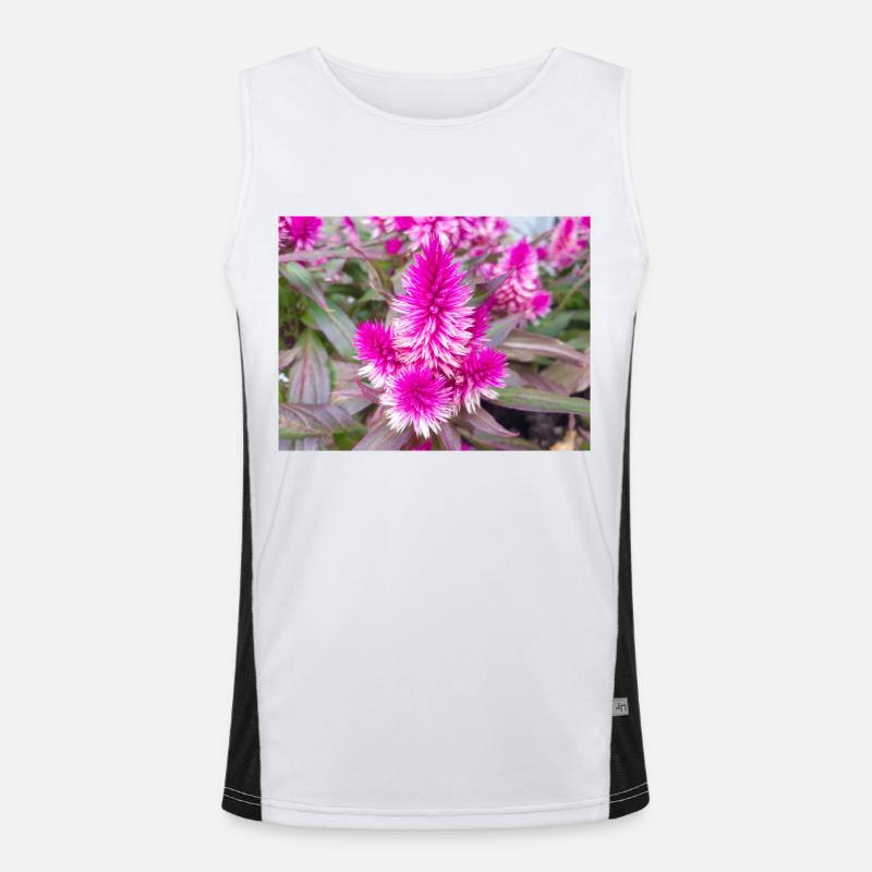 cockscomb also silver cock's Celosia argentea Men's Functional Contrast Tank Top 