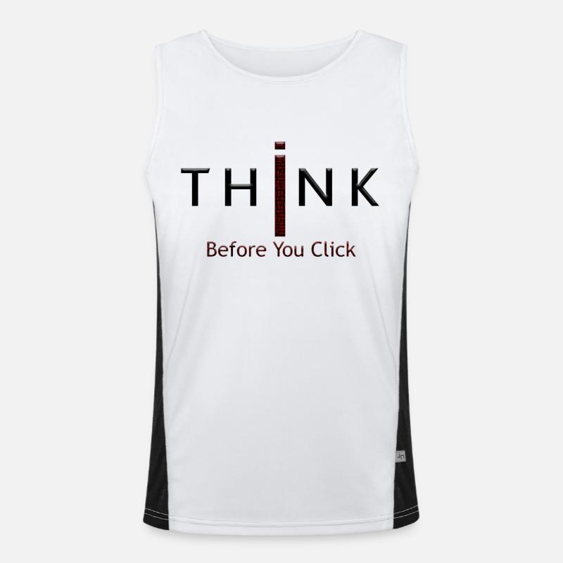 Think before think before quotes funny meme popular Men's Functional Contrast Tank Top 