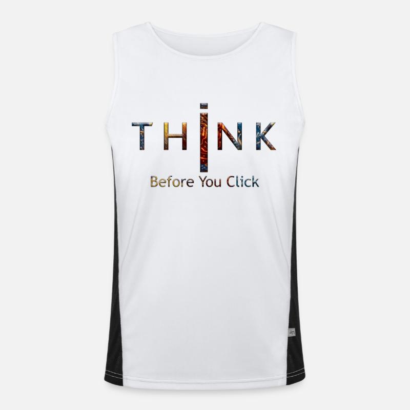 Think before think before quotes funny meme popular Men's Functional Contrast Tank Top 