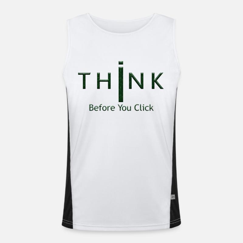 Think before think before quotes funny meme popular Men's Functional Contrast Tank Top 
