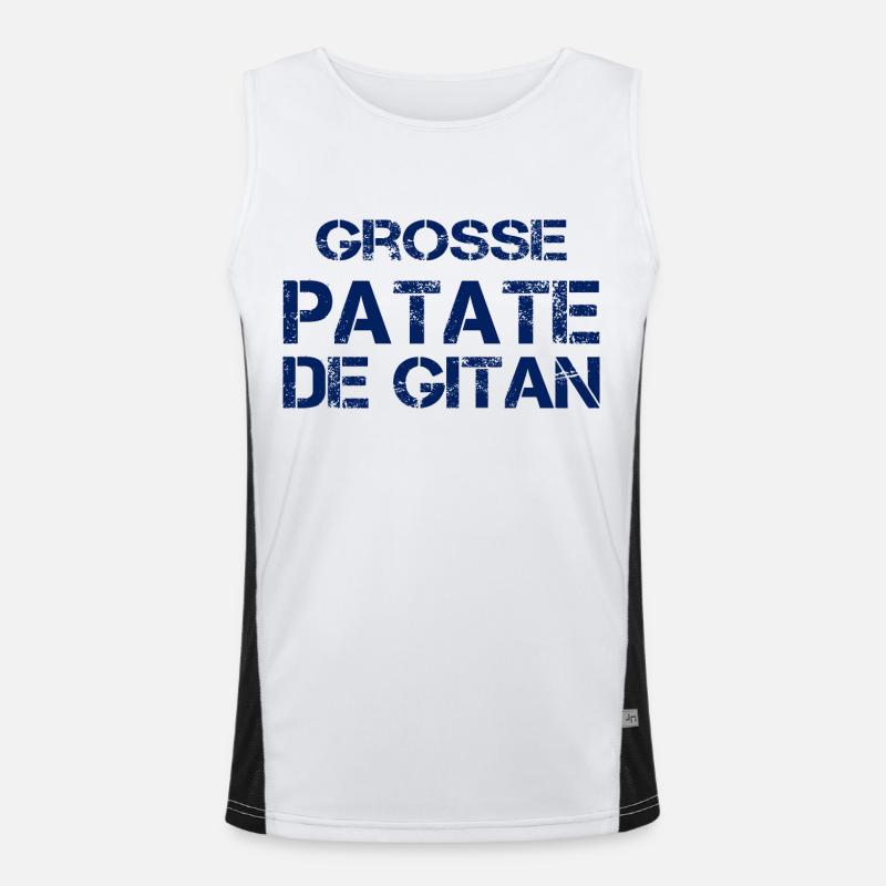 Grosse Patate de Gitan (bleu) Débardeur respirant contrasté Homme 